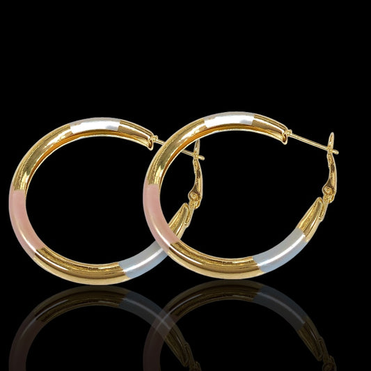 Arracadas 3 oros grandes / Oro Laminado 18K