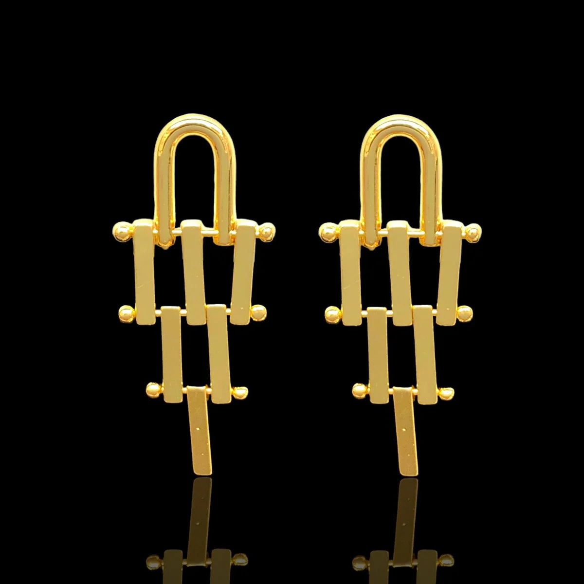 Aretes Geo / Oro Laminado 18K