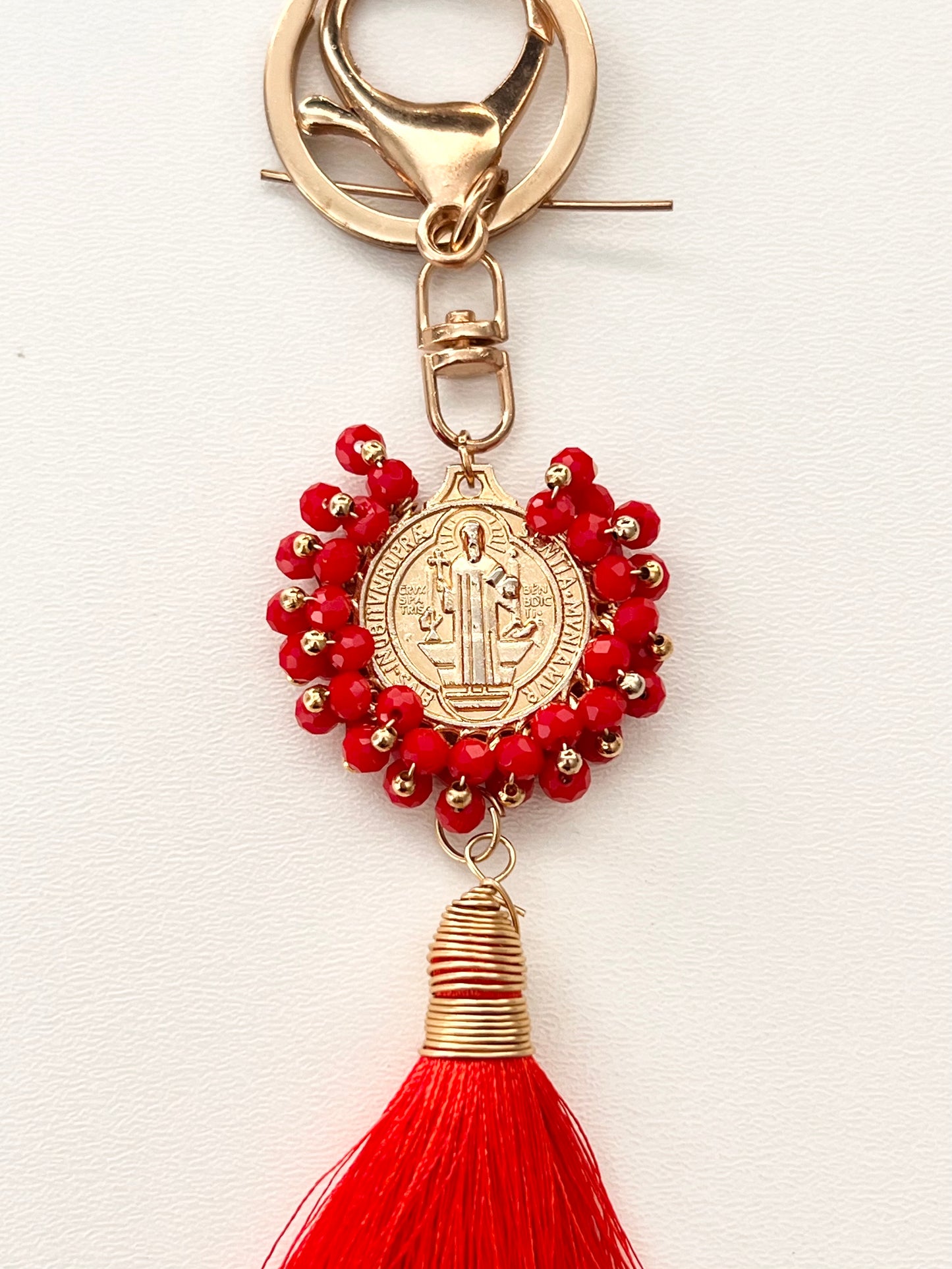 Llavero Religioso San Benito/ Chapa de Oro 14K