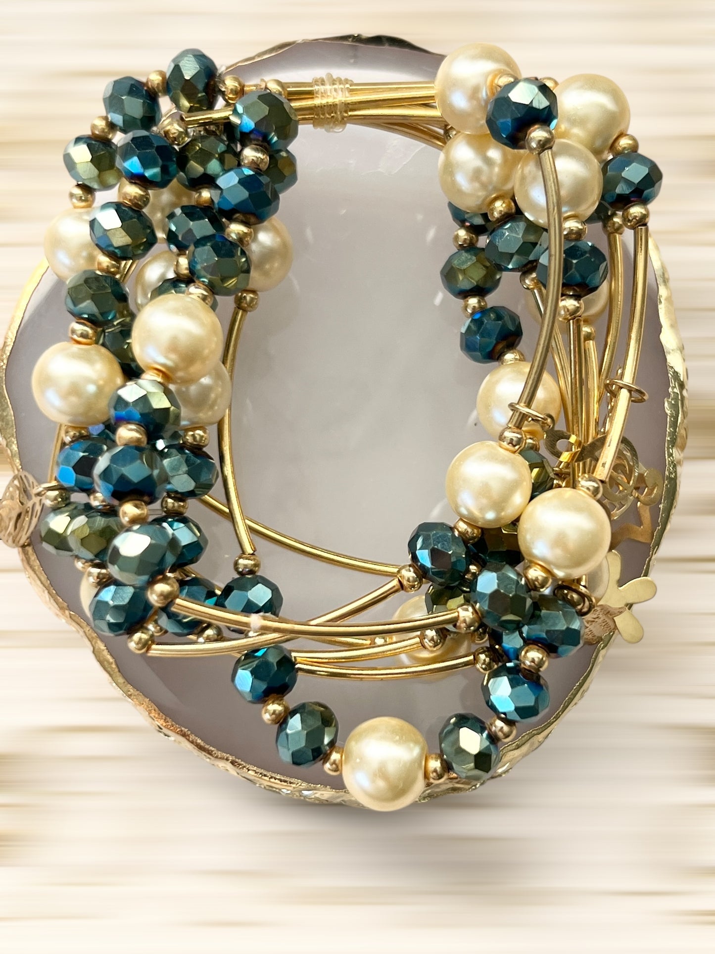 Semanario Perla Cristal / Chapa de Oro 14K