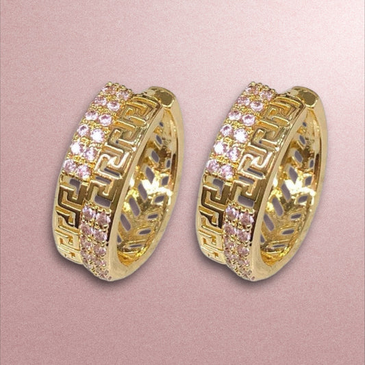 Huggies grecas medianas / Oro laminado 18K