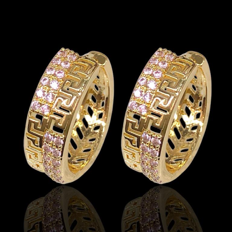 Huggies grecas medianas / Oro laminado 18K