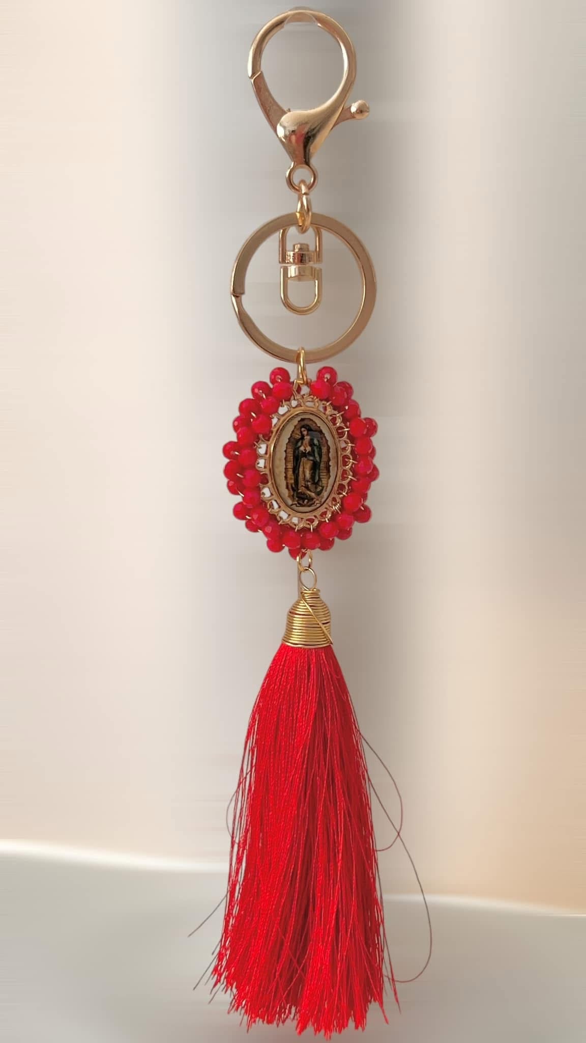 Llavero Religioso Virgen de Guadalupe/ Chapa de Oro 14K