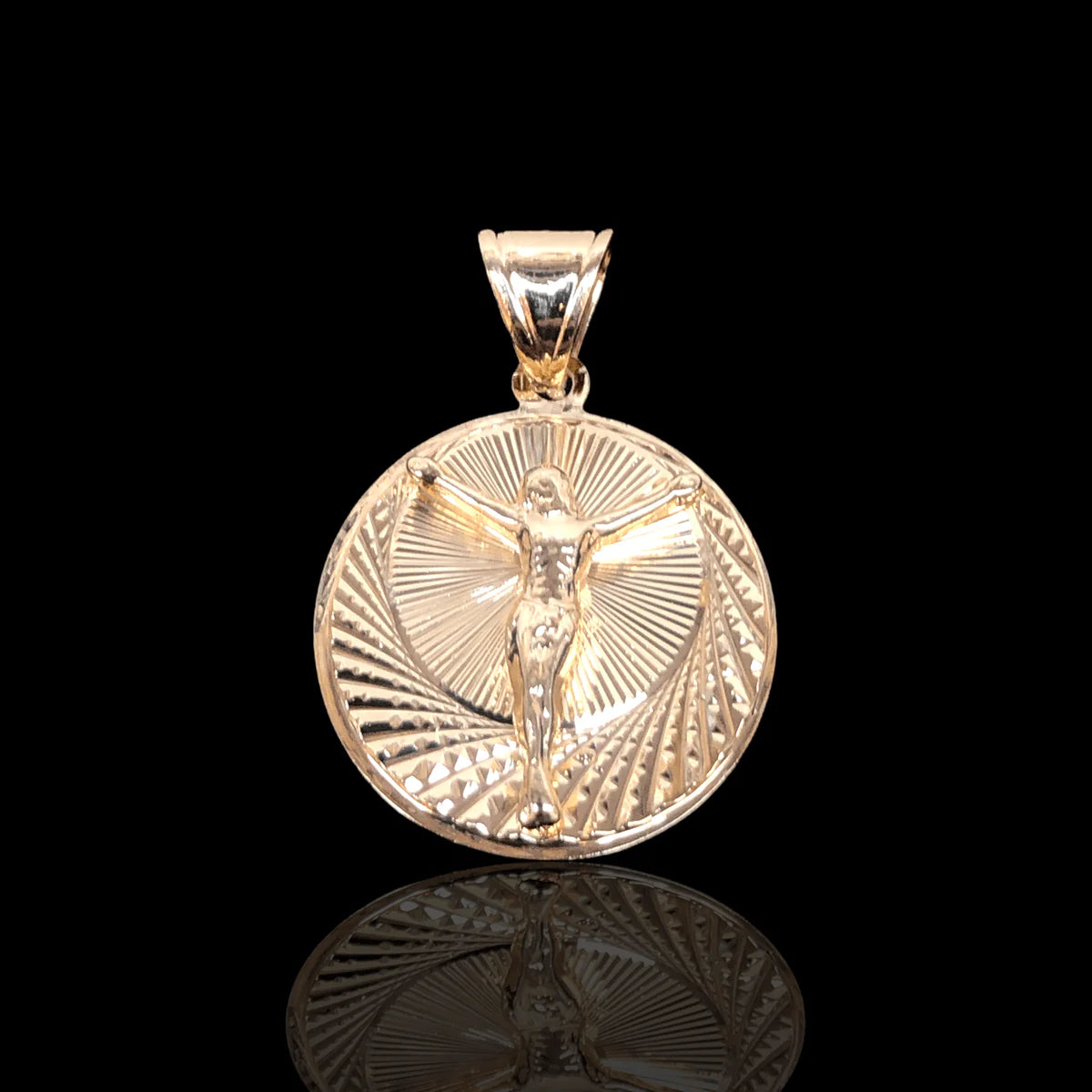 Medalla de bautizo Cristo / Oro Laminado 18K