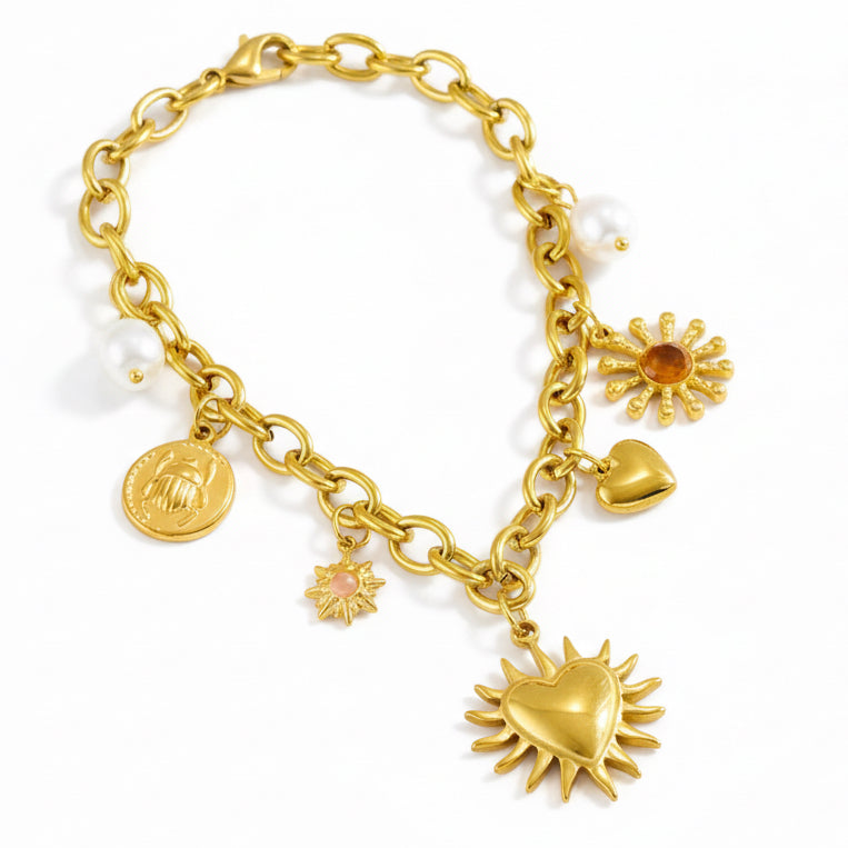 Collar con dijes / Acero Inoxidable