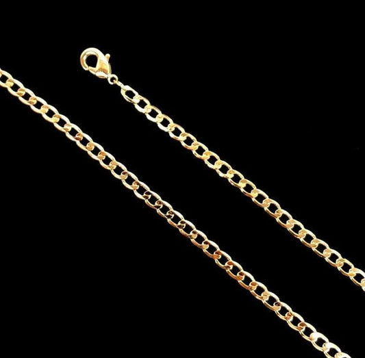 Cadena Cubana 3mm 20” / Oro Laminado 18K