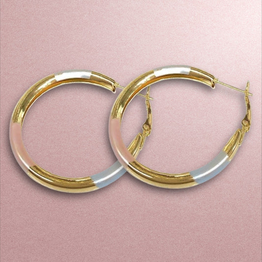 Arracadas 3 oros grandes / Oro Laminado 18K