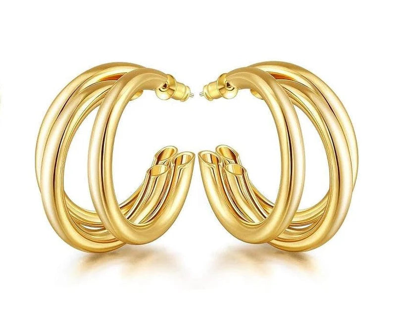 Geo Earrings / 18K Gold Plated