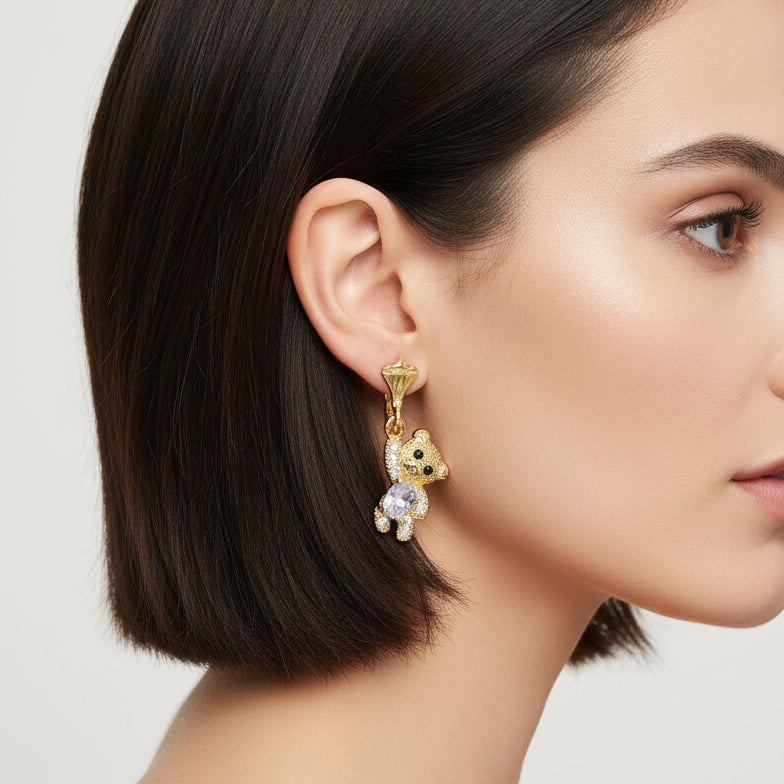 Aretes Ositos / Oro laminado 18K