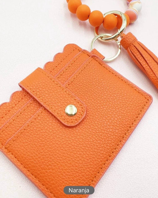 Tarjetero llavero y monedero