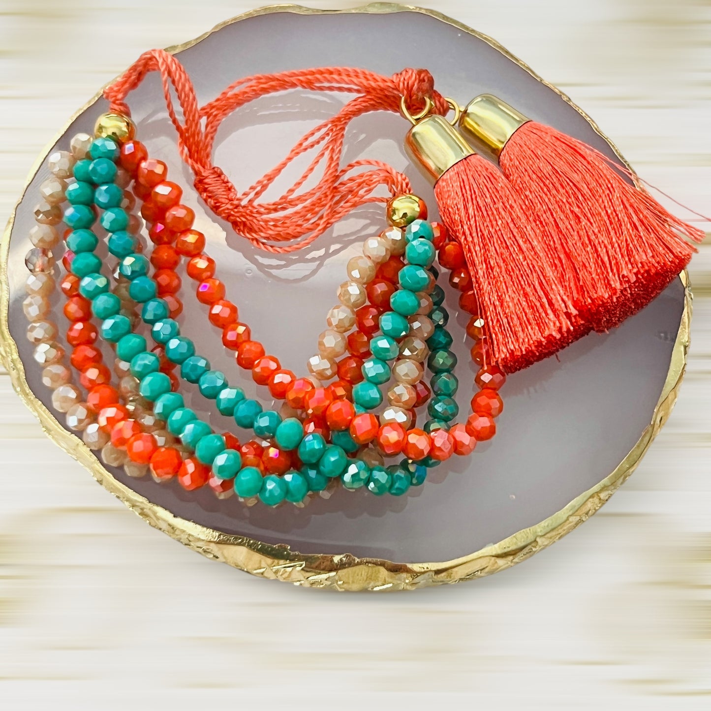 Pulsera 7 hilos de cristal / ajustable