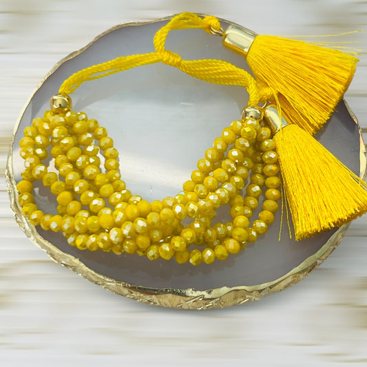 Pulsera 7 hilos de cristal / ajustable