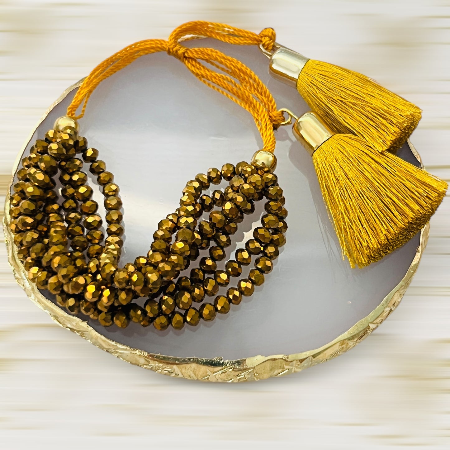 Pulsera 7 hilos de cristal / ajustable