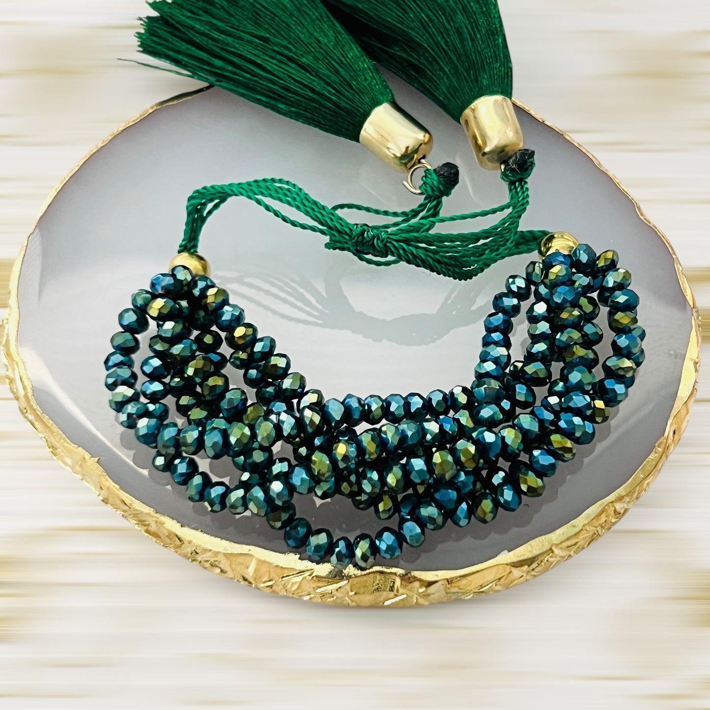 Pulsera 7 hilos de cristal / ajustable