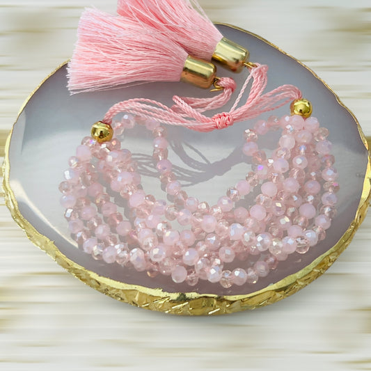 Pulsera 7 hilos de cristal / ajustable