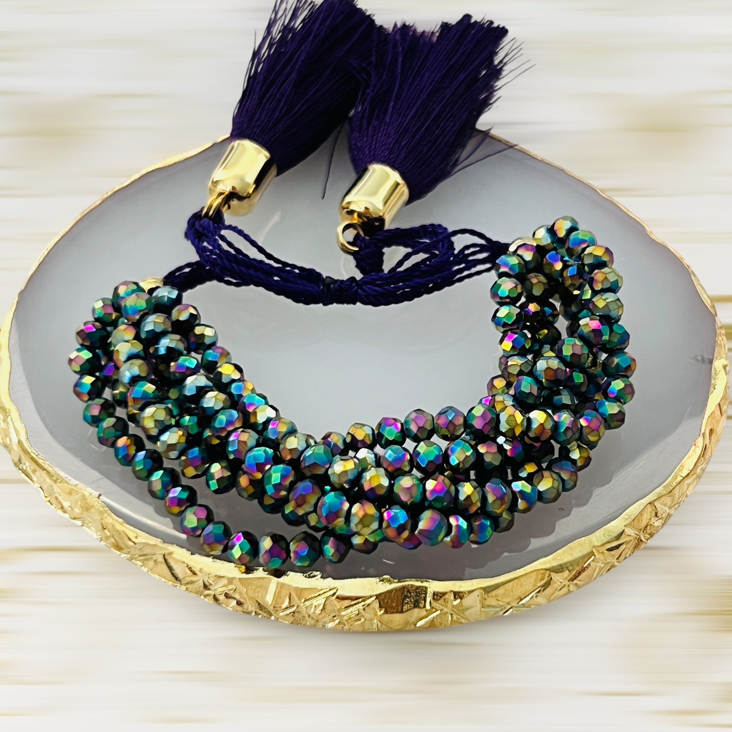 Pulsera 7 hilos de cristal / ajustable