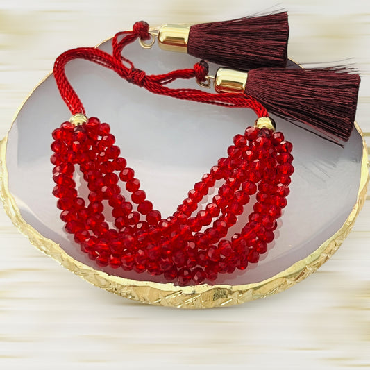 Pulsera 7 hilos de cristal / ajustable