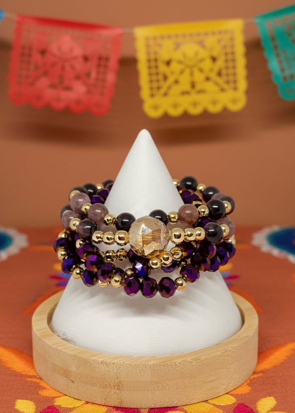 Quinteto Ágatas / Chapa de Oro 14K