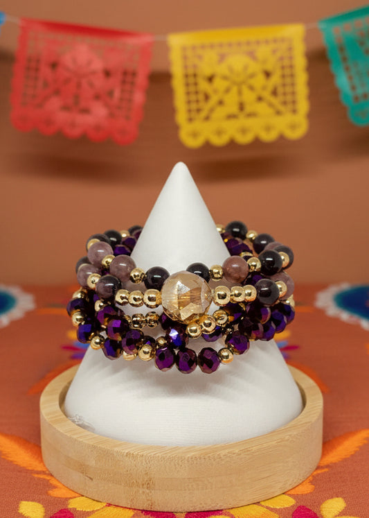 Quinteto Ágatas / Chapa de Oro 14K