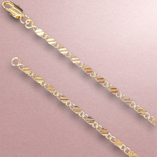 Cadena Diamantada 2.3mm 24” / Oro Laminado 18K