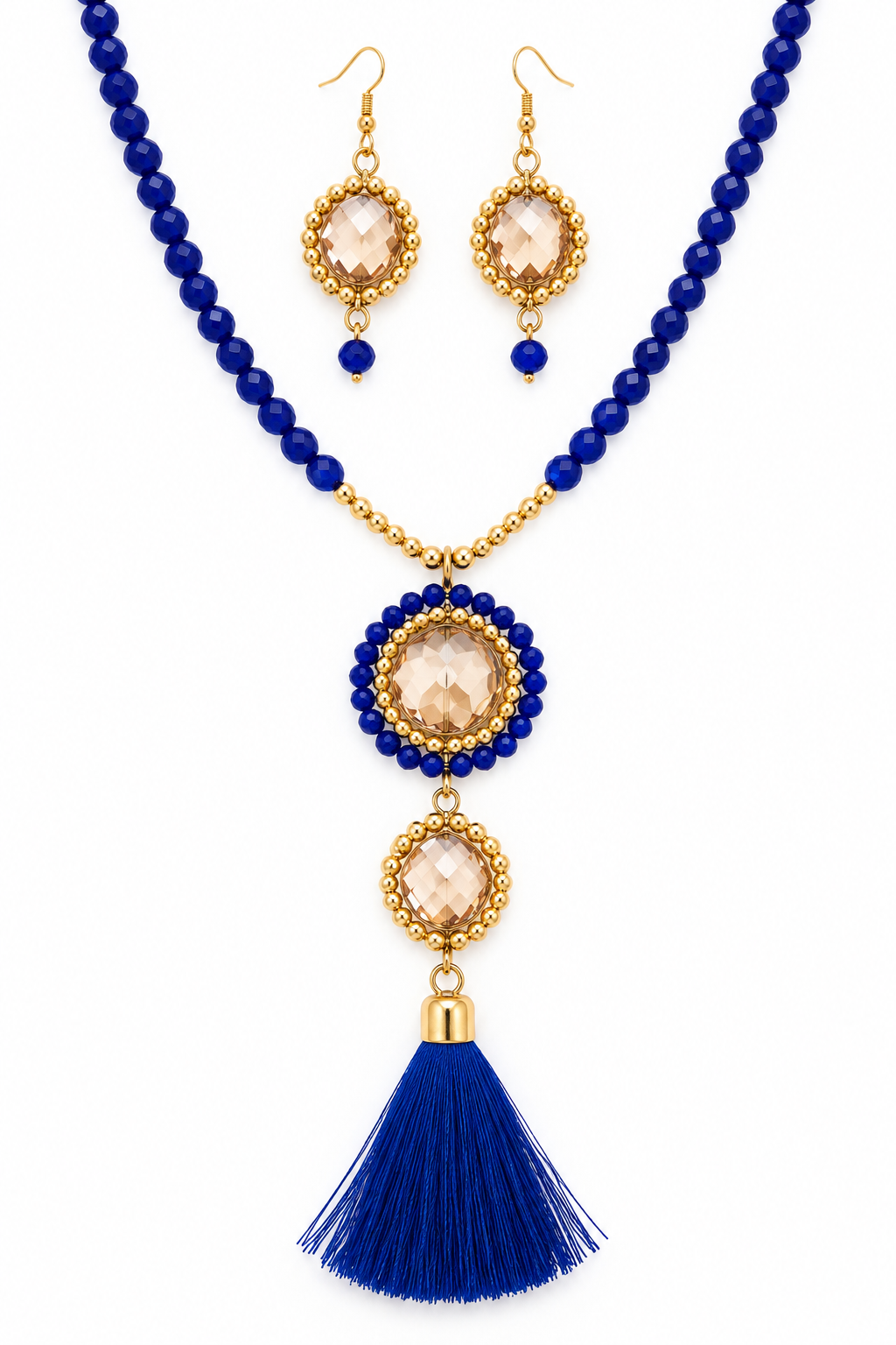 Set collar y aretes / Chapa de Oro 14K