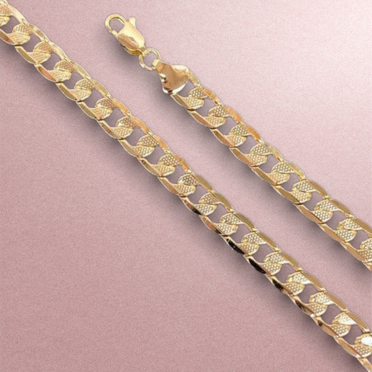 Cadena Cubana diamantada 24” / Oro Laminado 18K