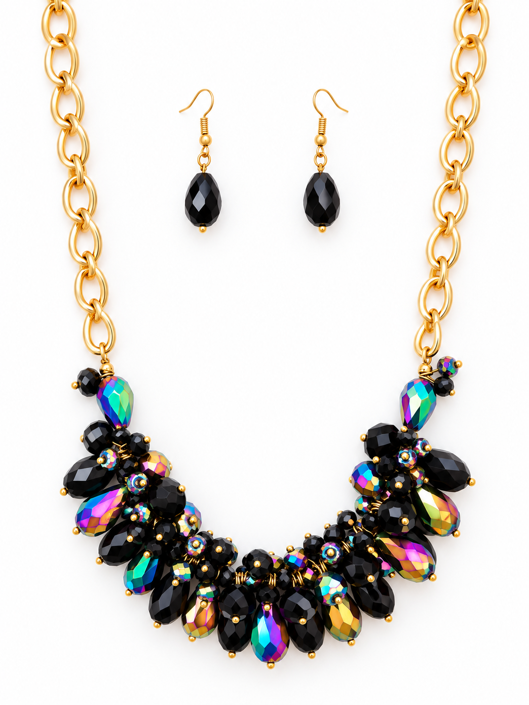 Set collar y aretes / Chapa de Oro 14K