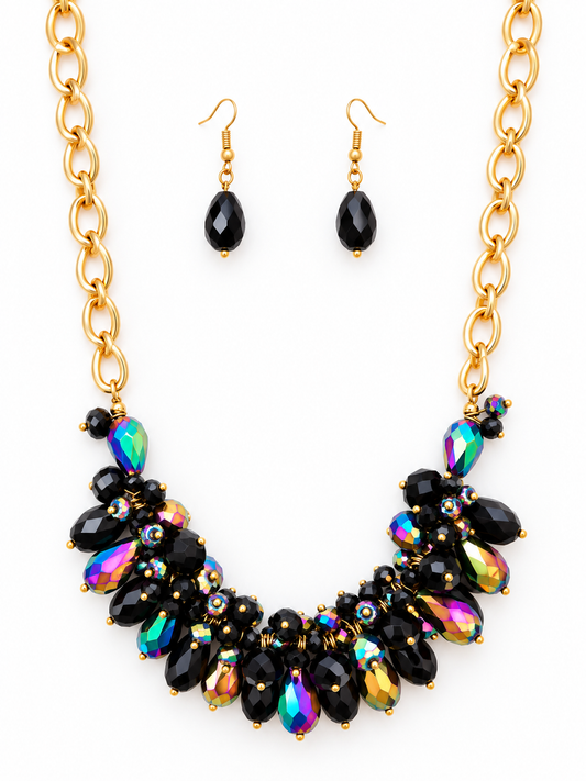 Set collar y aretes / Chapa de Oro 14K