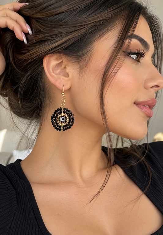 Aretes Ojo Turco / Chapa de Oro 14K