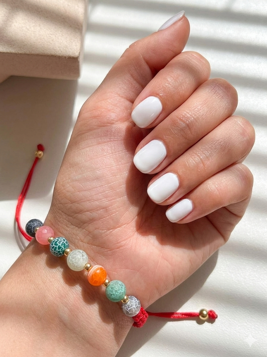 Pulsera de hilo  7 Chakras / Chapa de Oro 14K
