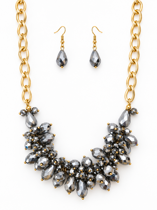 Set collar y aretes / Chapa de Oro 14K