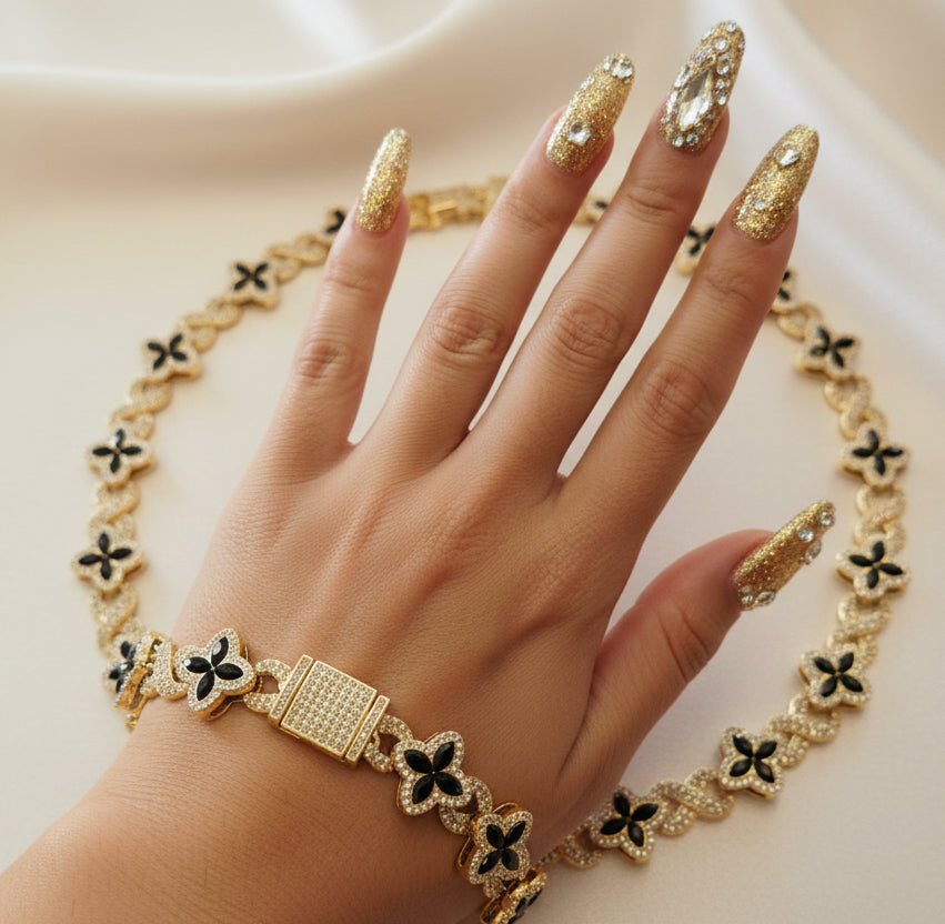 Set Petite Collar y Pulsera/ Oro Laminado 18K