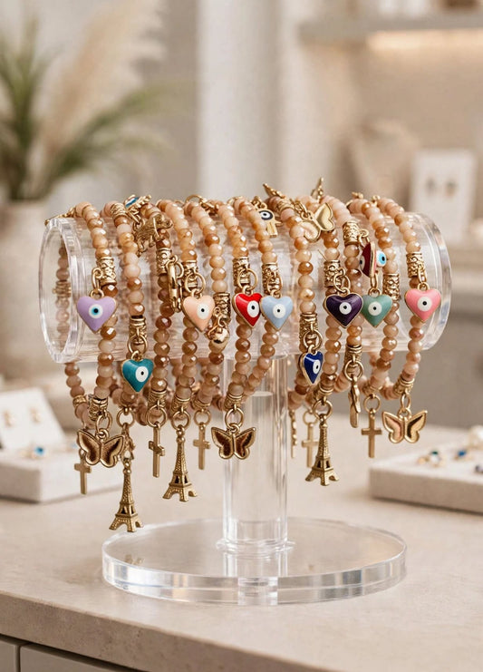 Docena Pulseras elástica de la Suerte / Bisutería