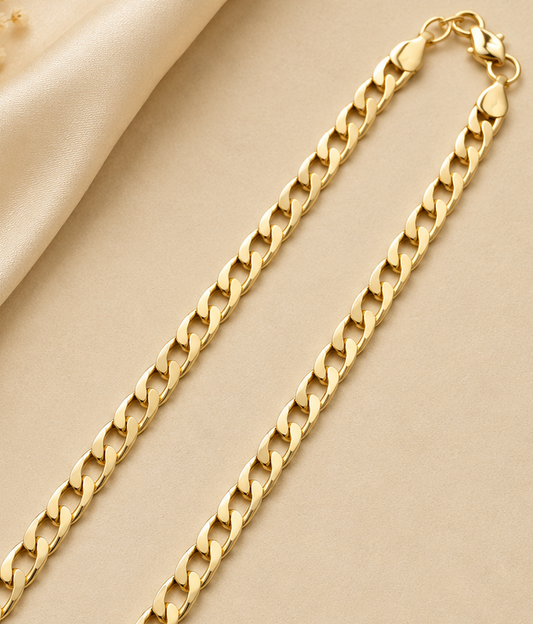 Cadena Cubana 7mm 24” / Oro Laminado 18K