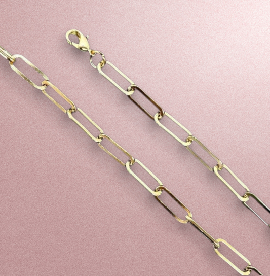 Cadena Barras 5.9 mm 24” / Oro Laminado 18K