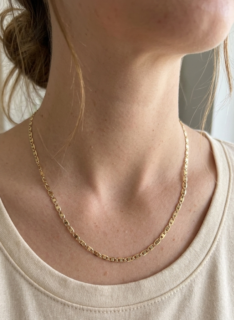 Cadena Valentino 3mm 20” / Oro Laminado 18K