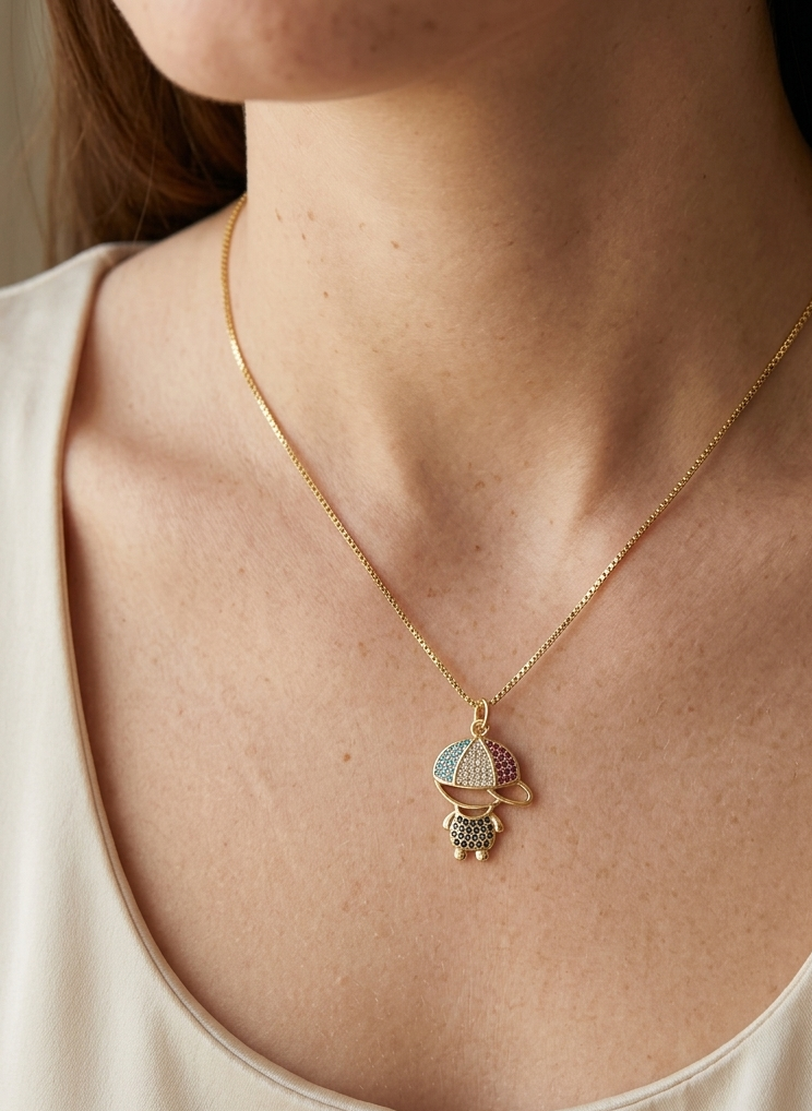 Cadena con dije de niño / Oro Laminado 18K