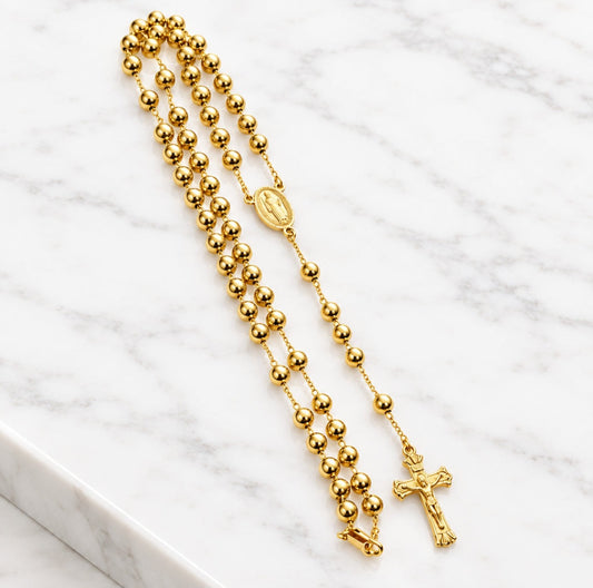 Rosario Cristo y San Judas 26” 📿 / Oro Laminado 18K