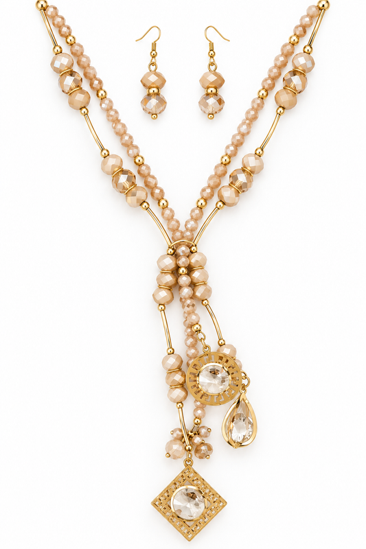 Set collar y aretes / Chapa de Oro 14K