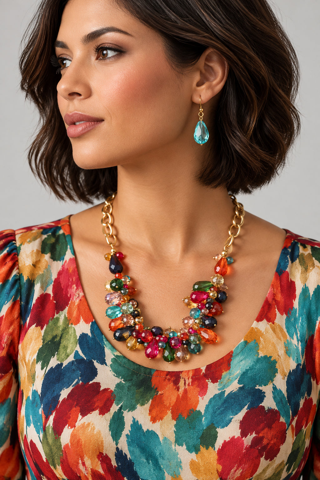 Set collar y aretes / Chapa de Oro 14K